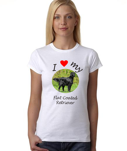 Dogs - I Heart My Flat-Coated Retriever on Womans Shirt